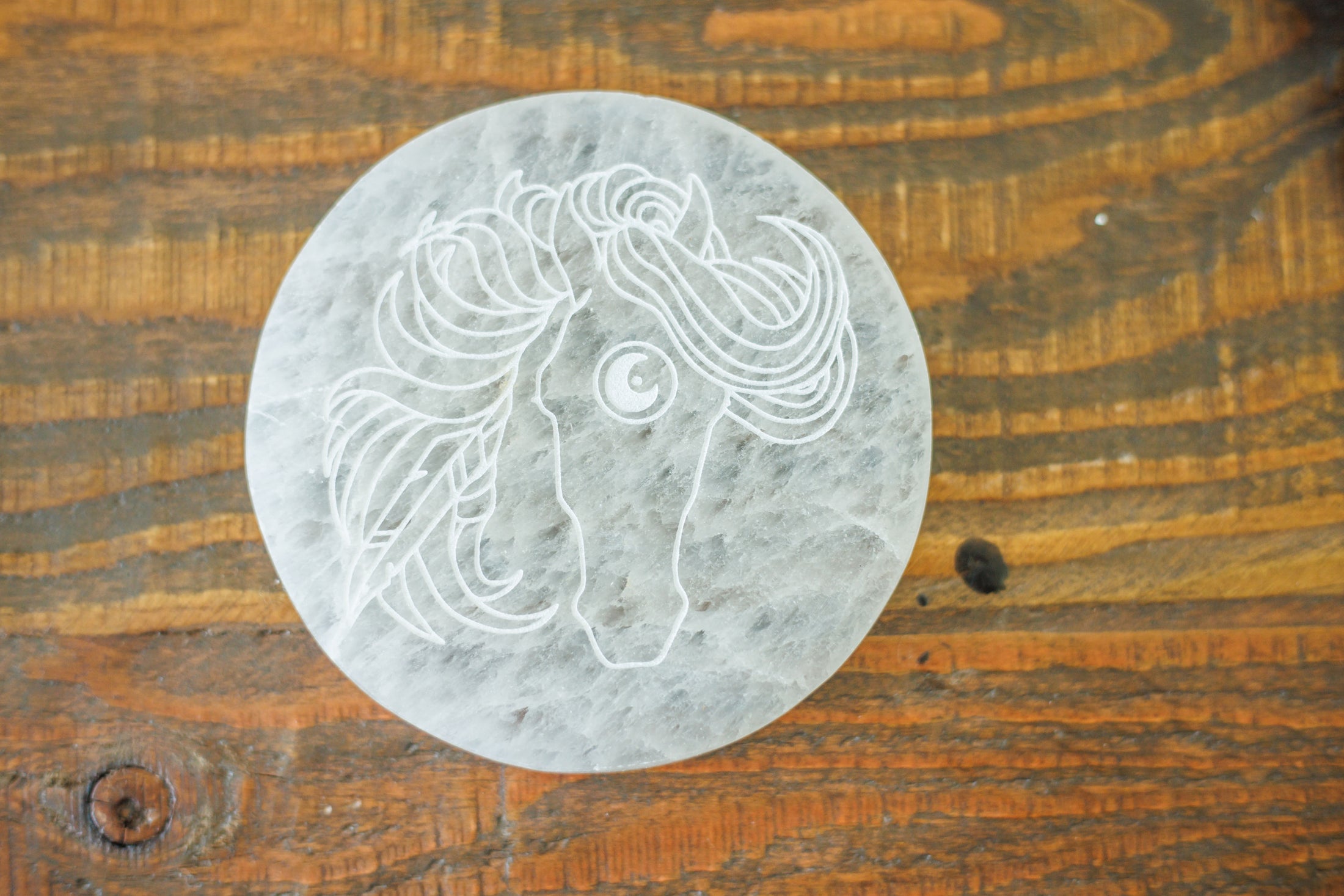 Spirit Horse Selenite Cleansing Discs